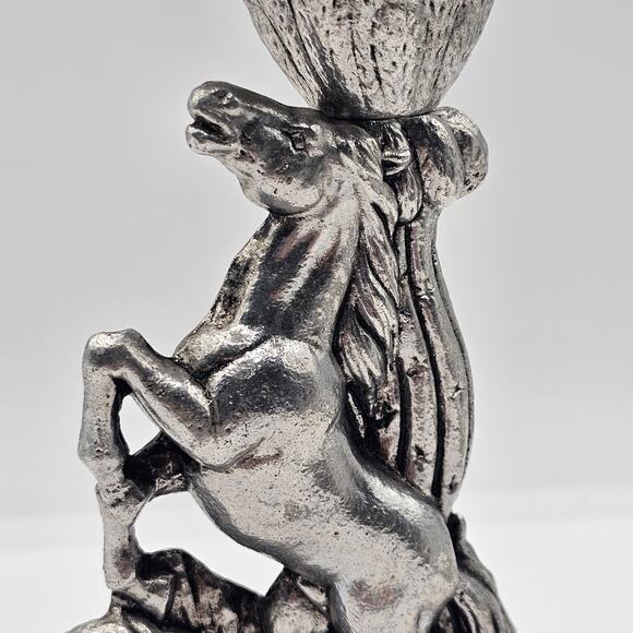 Arthur Court Horse Candlestick Holder Silver Aluminum Equestrian Taper or 2 inch - Picture 5 of 10